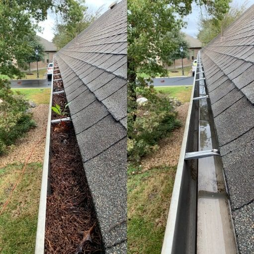 Gutter clearing before and after project in Kern County