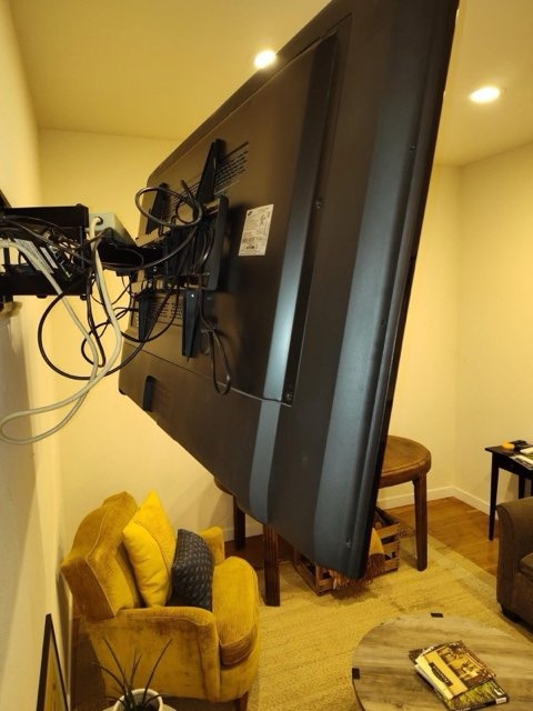 Entertainment Center Cable Management & Wall-Mount Dusting