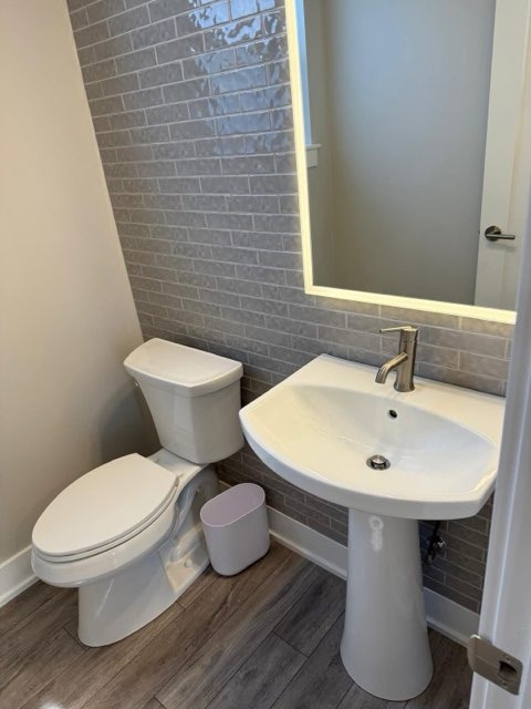 Modern Pedestal Sink & Subway Tile Bathroom Sanitization