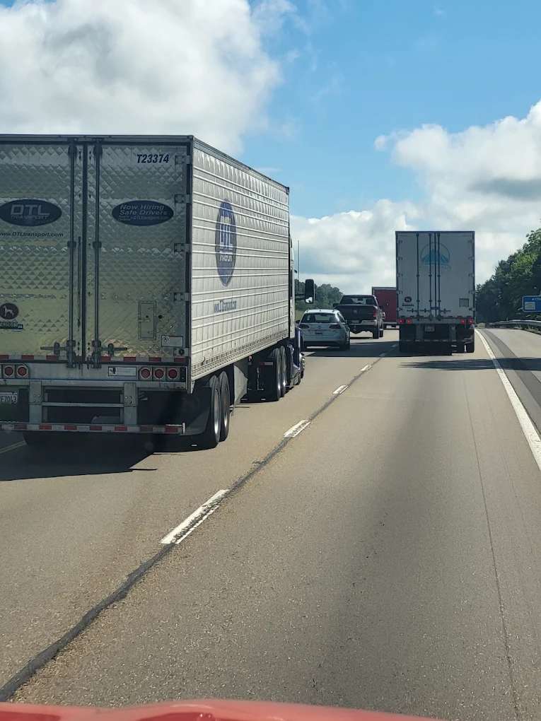 DTL Reefer Trailer T23374 En Route on Interstate Highway