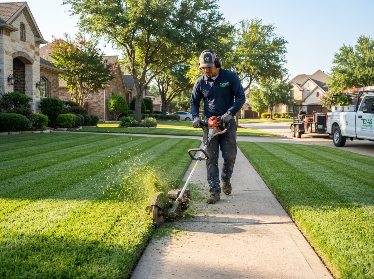 Lawn Mowing & Edging performed by the Lone Star crew