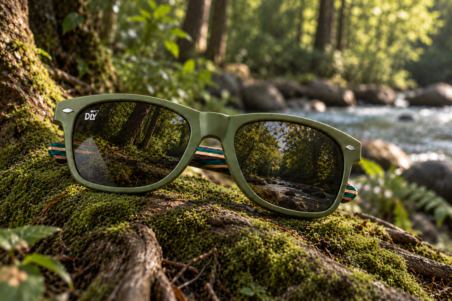 Moss Forest Green — bamboo-arm polarized sunglasses