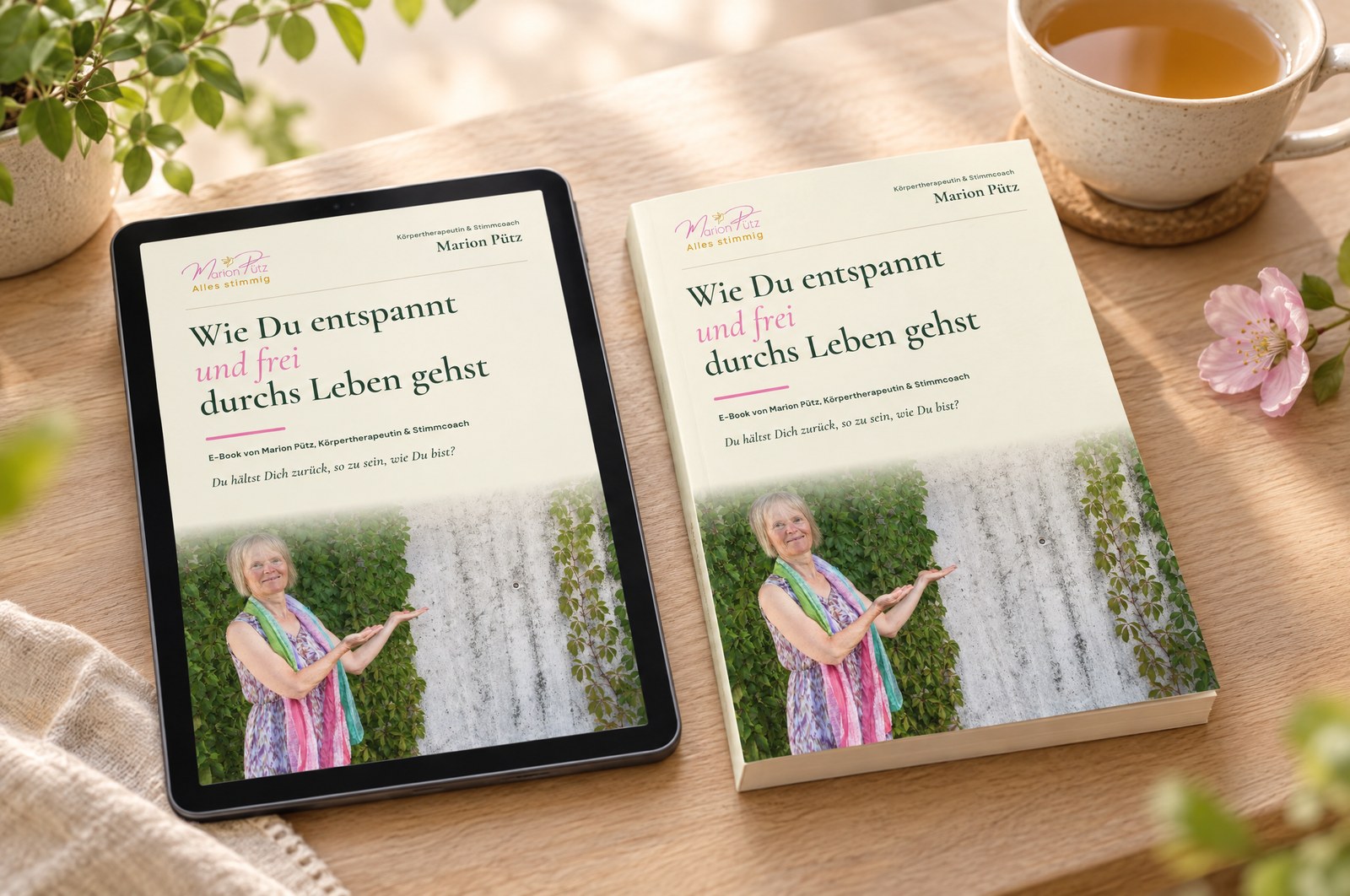 E-Book auf dem Tablet und als Buch