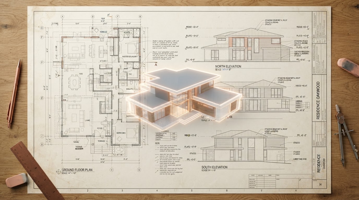 Architectural blueprint floor plan
