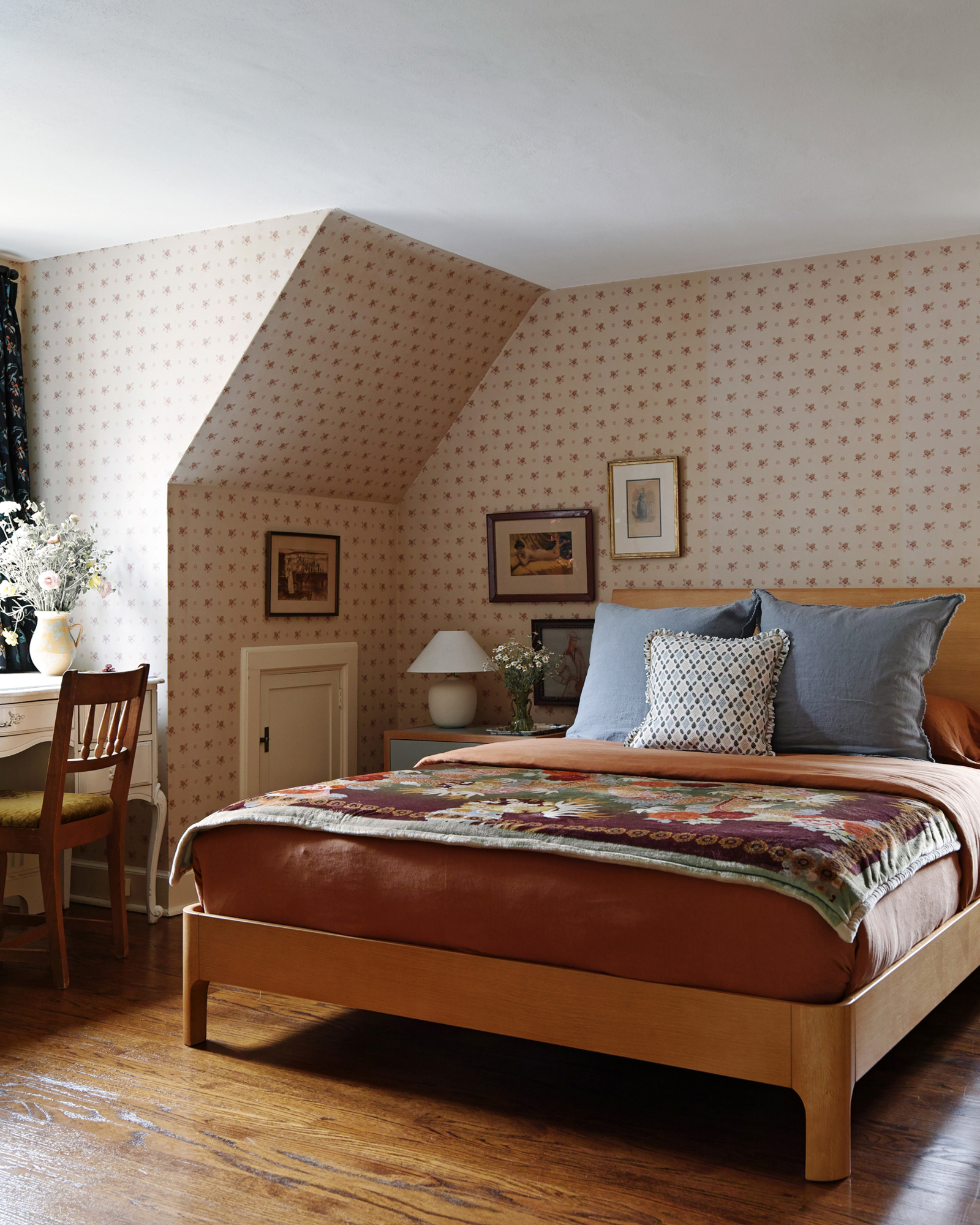 Romantic bedroom suite at Argyll House with refined European countryside decor