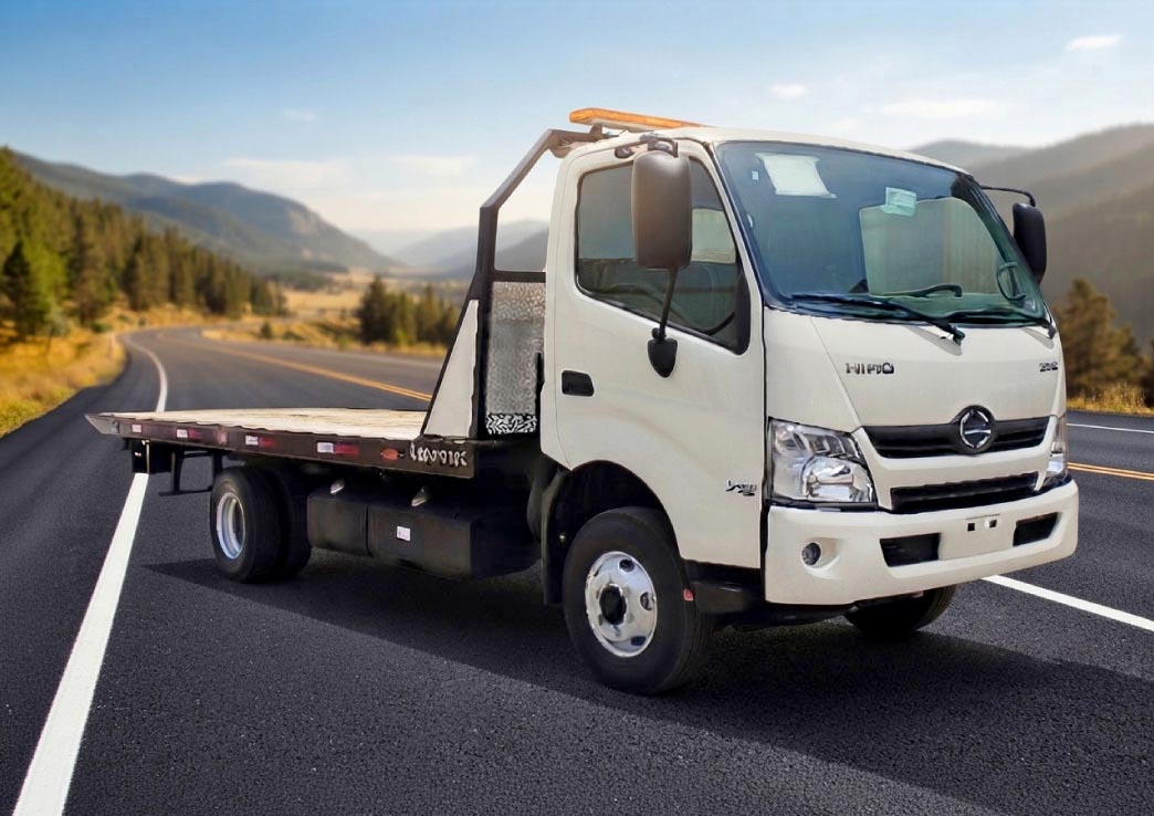 Plataforma de arrastre sobre chasis Hino