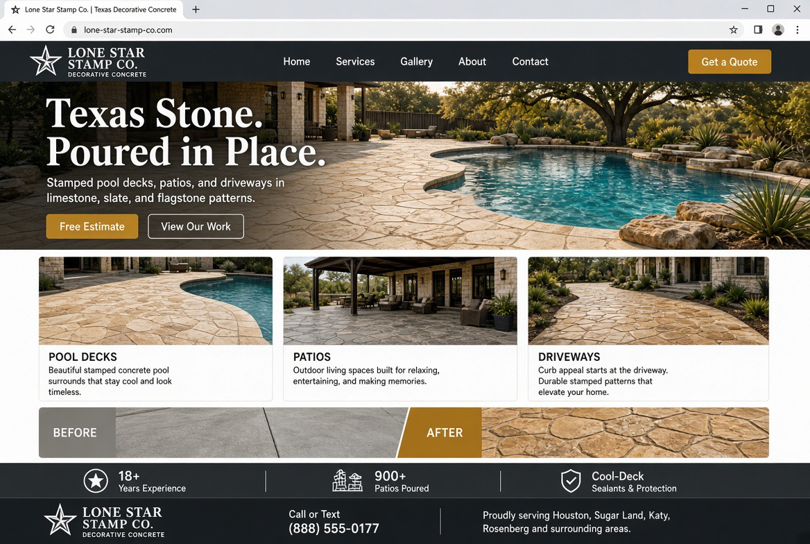 Demo website for Decorative Concrete