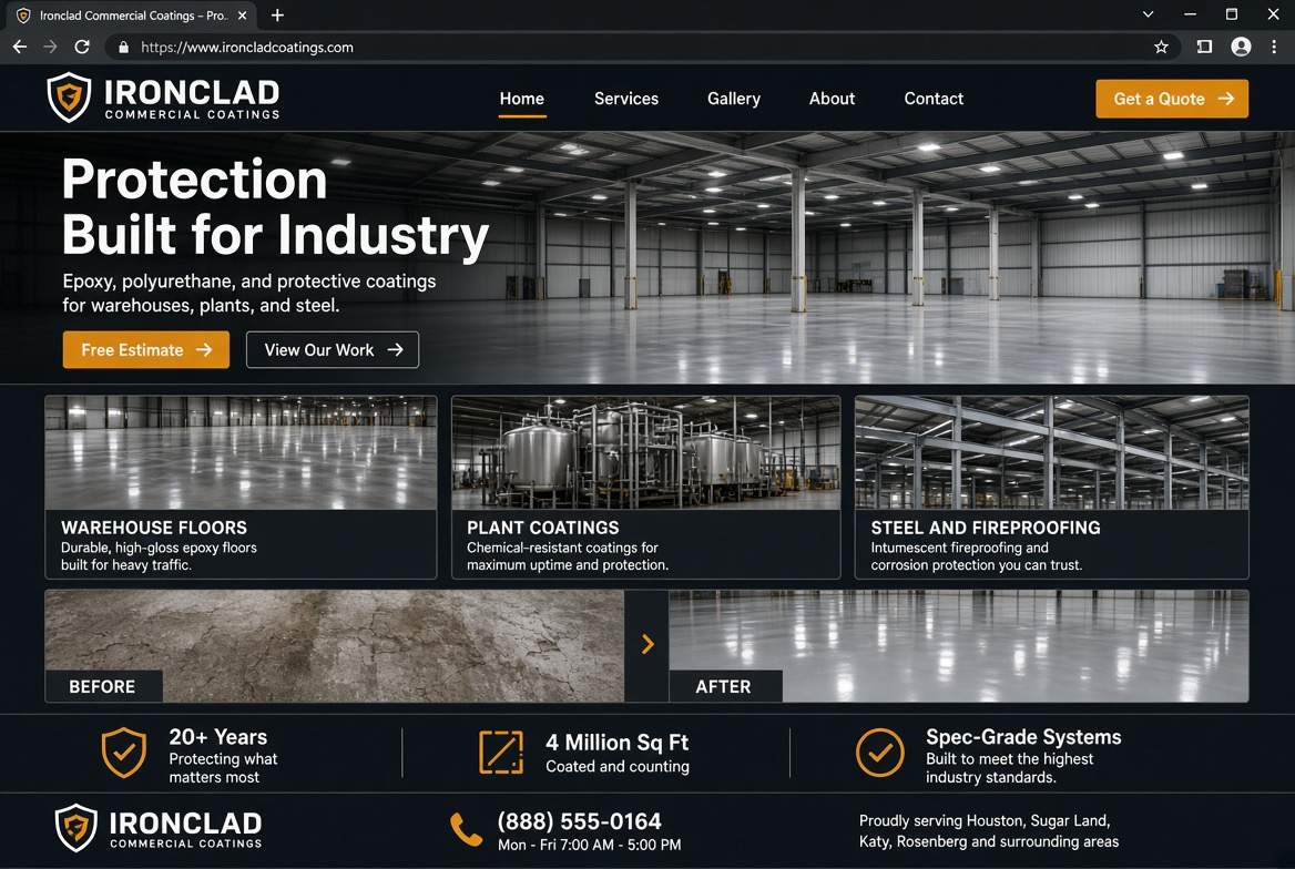 Demo website for Commercial Coatings