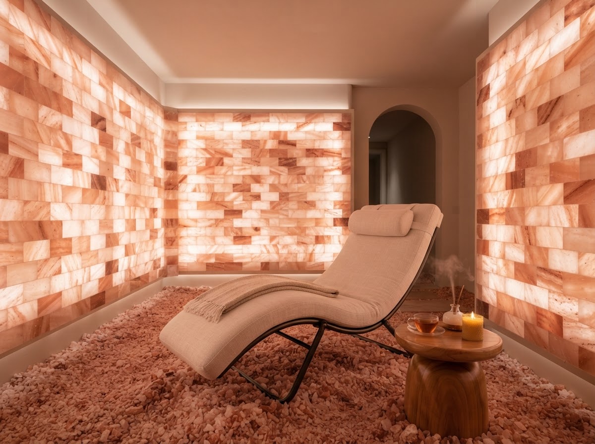 The salt therapy room at ORÉLIA