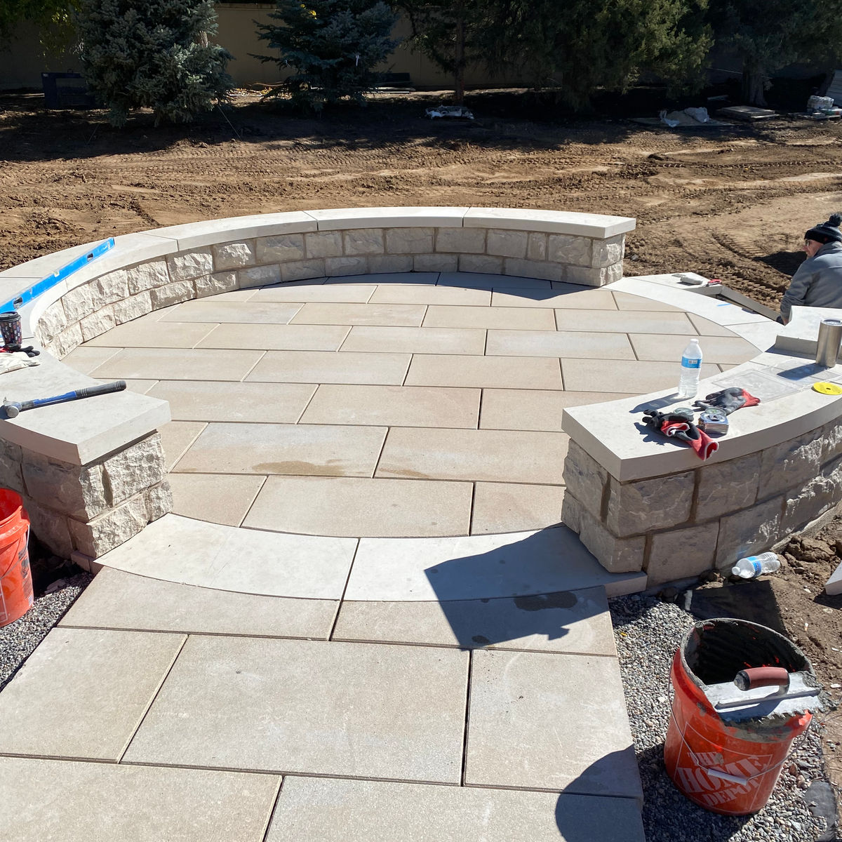 Precision stone mosaic installation