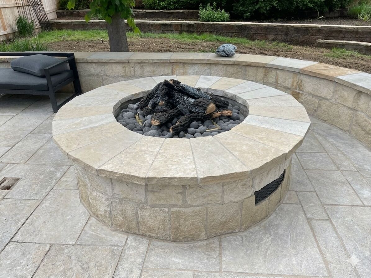 Outdoor stone and tile installation