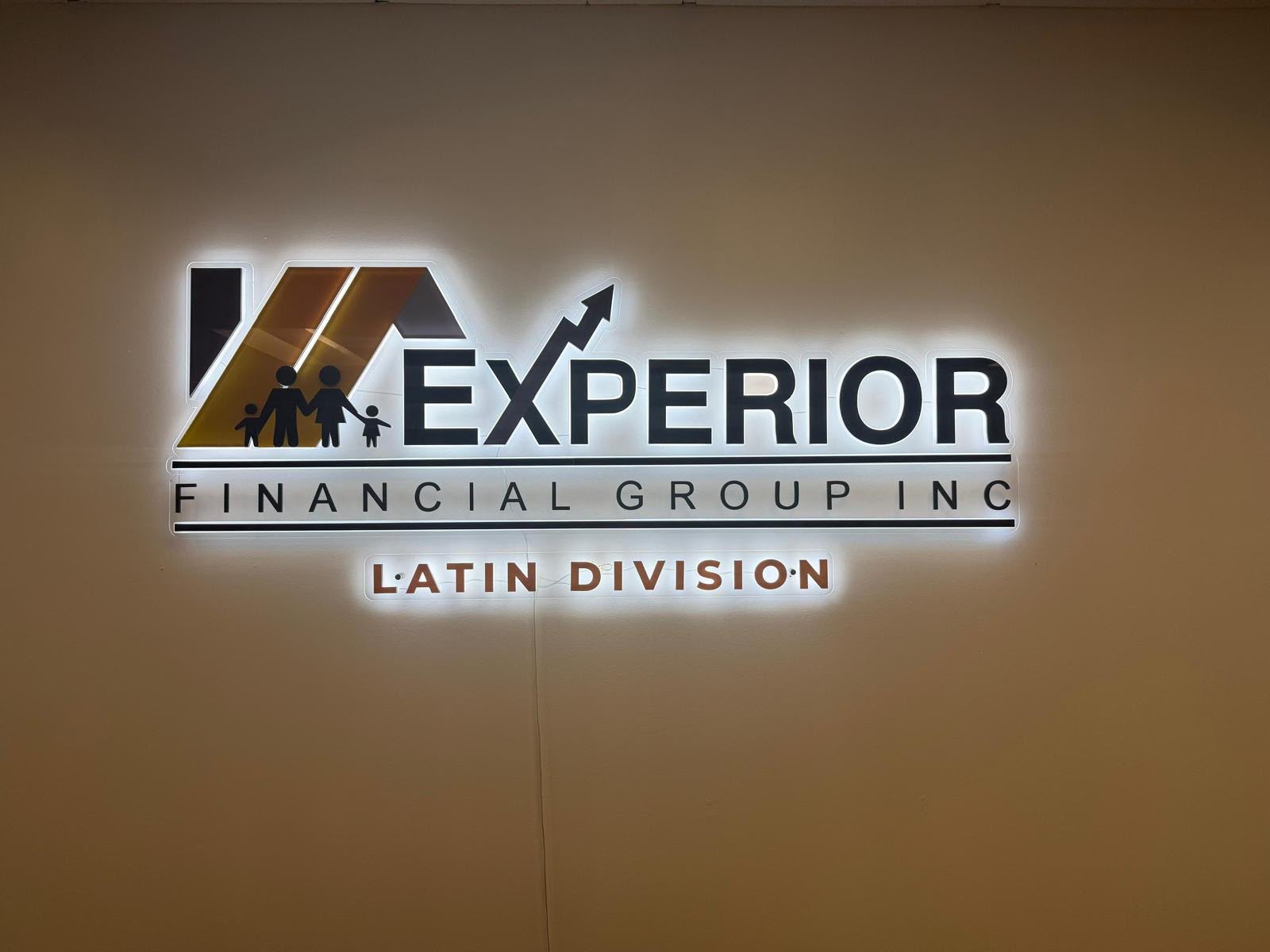 Illuminated halo-lit channel letter sign installed by Specialized Wrapping Design in Doral FL