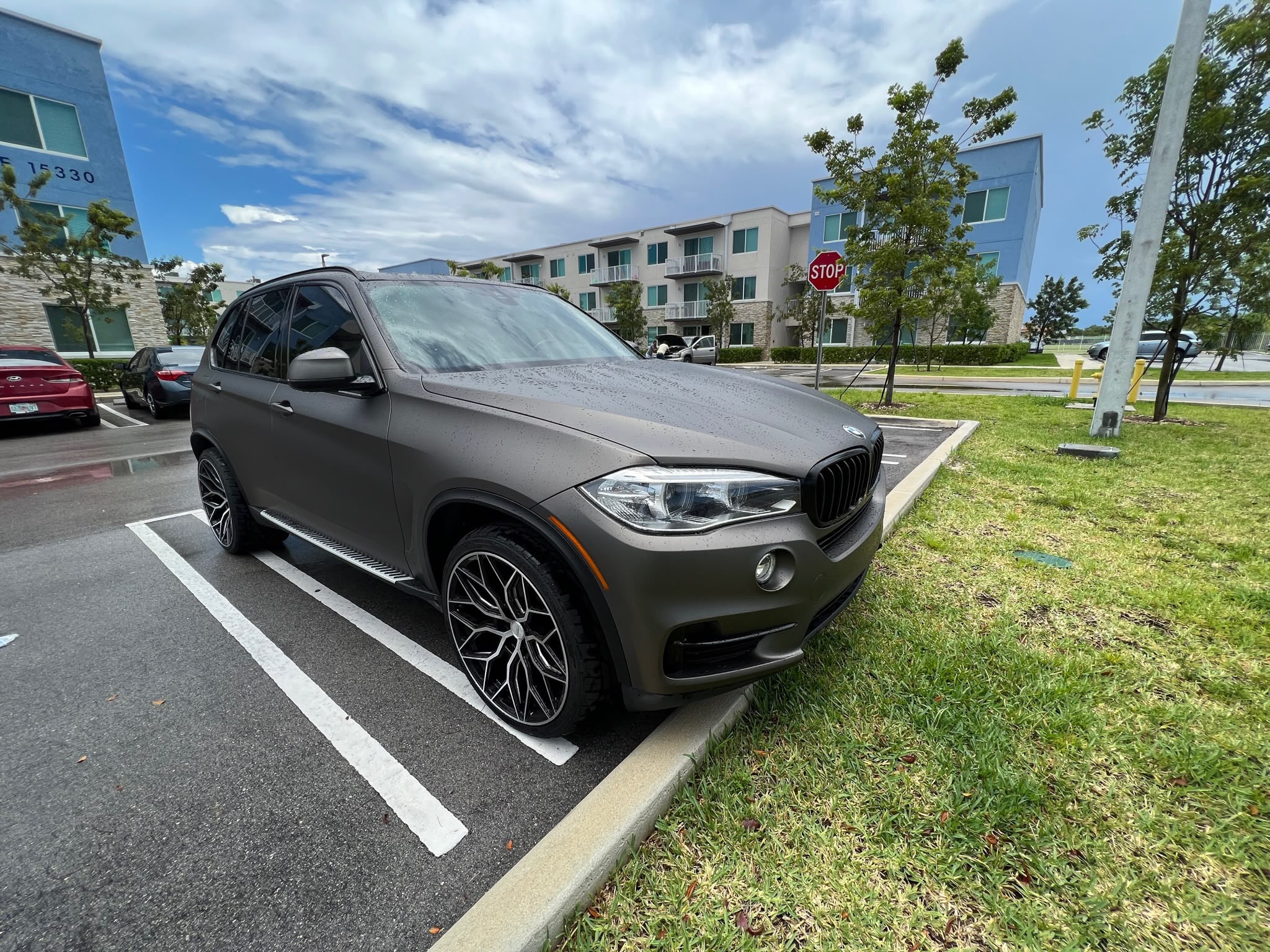 Full body vehicle wrap in satin bronze metallic completed by Specialized Wrapping Design in Doral FL