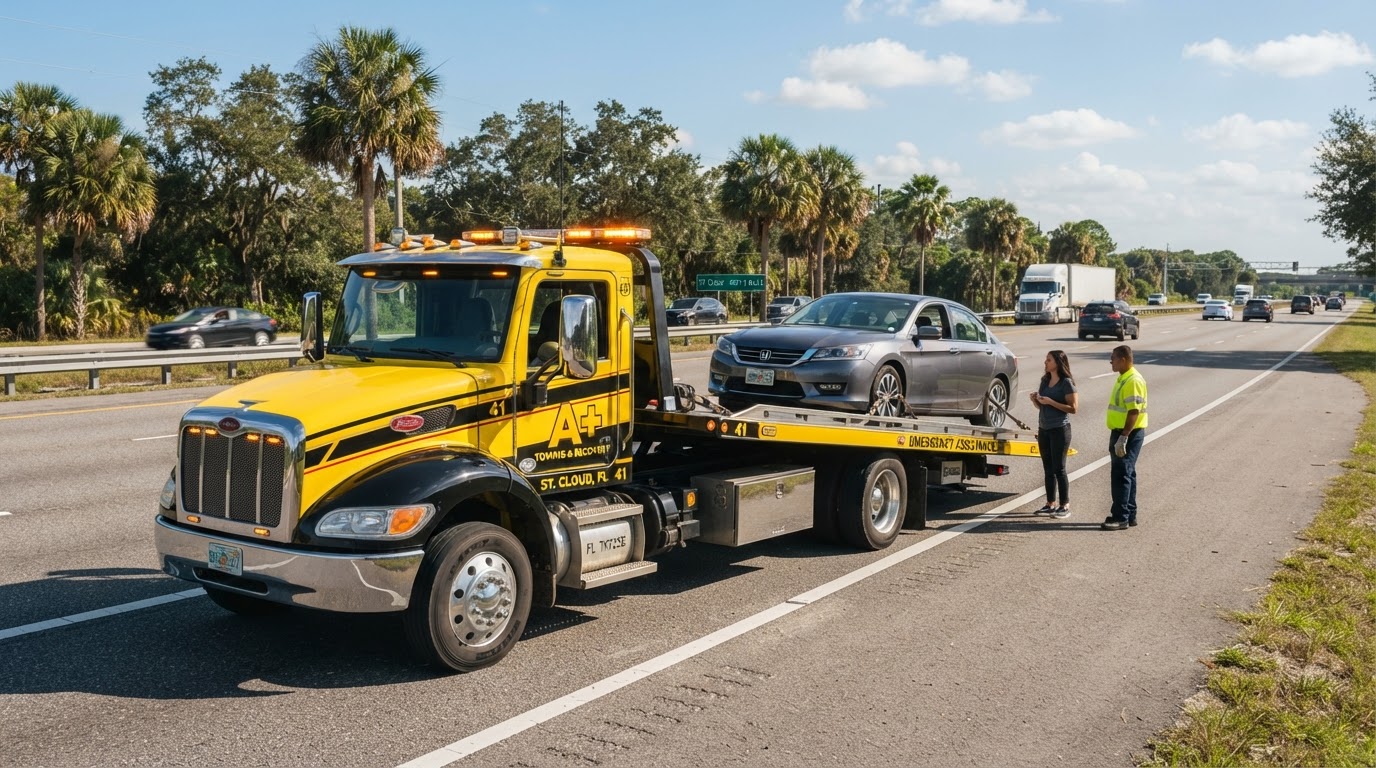 Popeye Lift & Towing truck on Florida highway