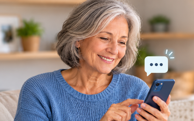 Member asking a quick question to the Village Club assistant on smartphone
