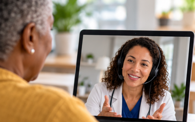 Member on a 1-on-1 Health Coach telehealth call