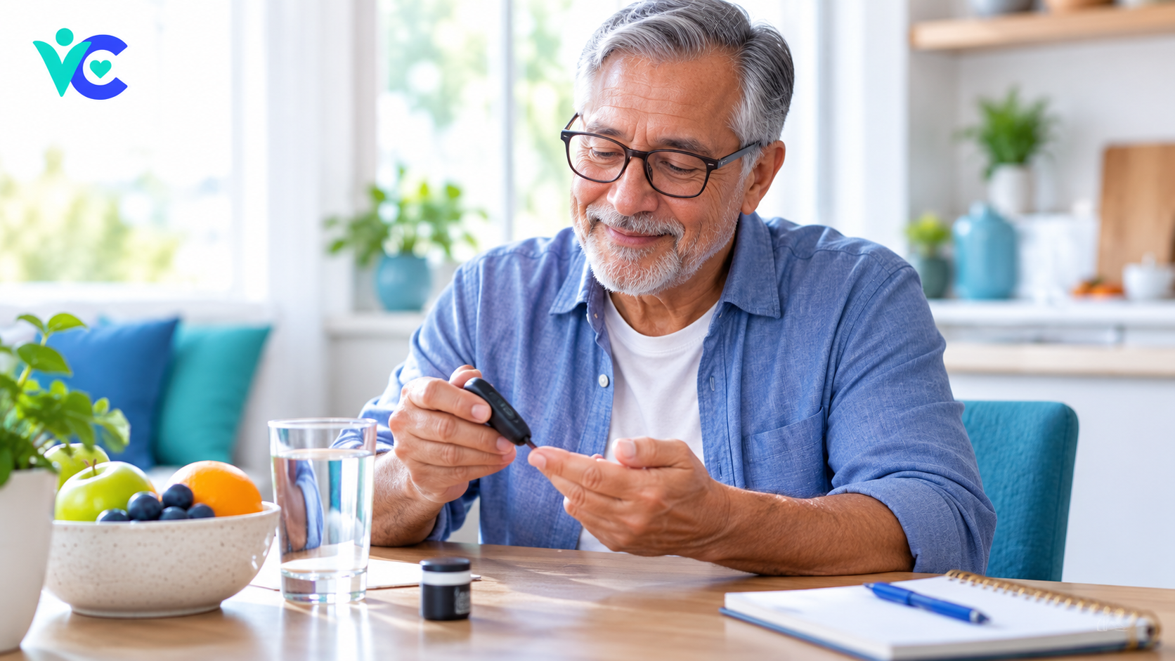 Member checking blood glucose reading at home