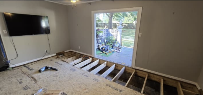 Floor joist replacement and subfloor structural carpentry by Quality Painting & Home Repairs in Cedartown GA