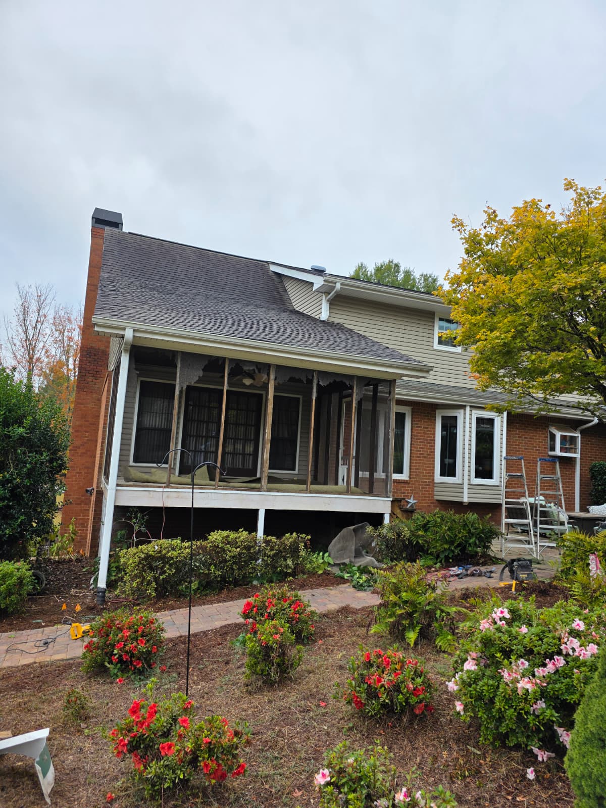 Screen porch repair, framing teardown, and exterior rebuild preparation by Quality Painting & Home Repairs in Cedartown GA