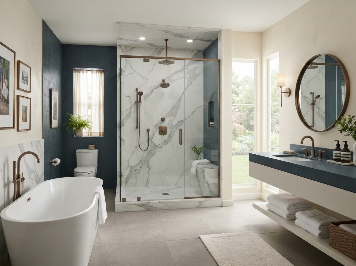 Finished luxury bathroom after remodel