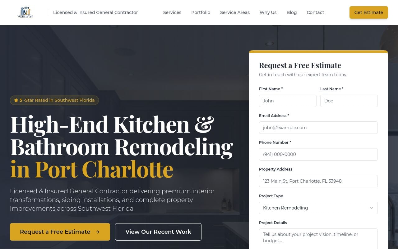 Vong Home Remodeling website built by IMS