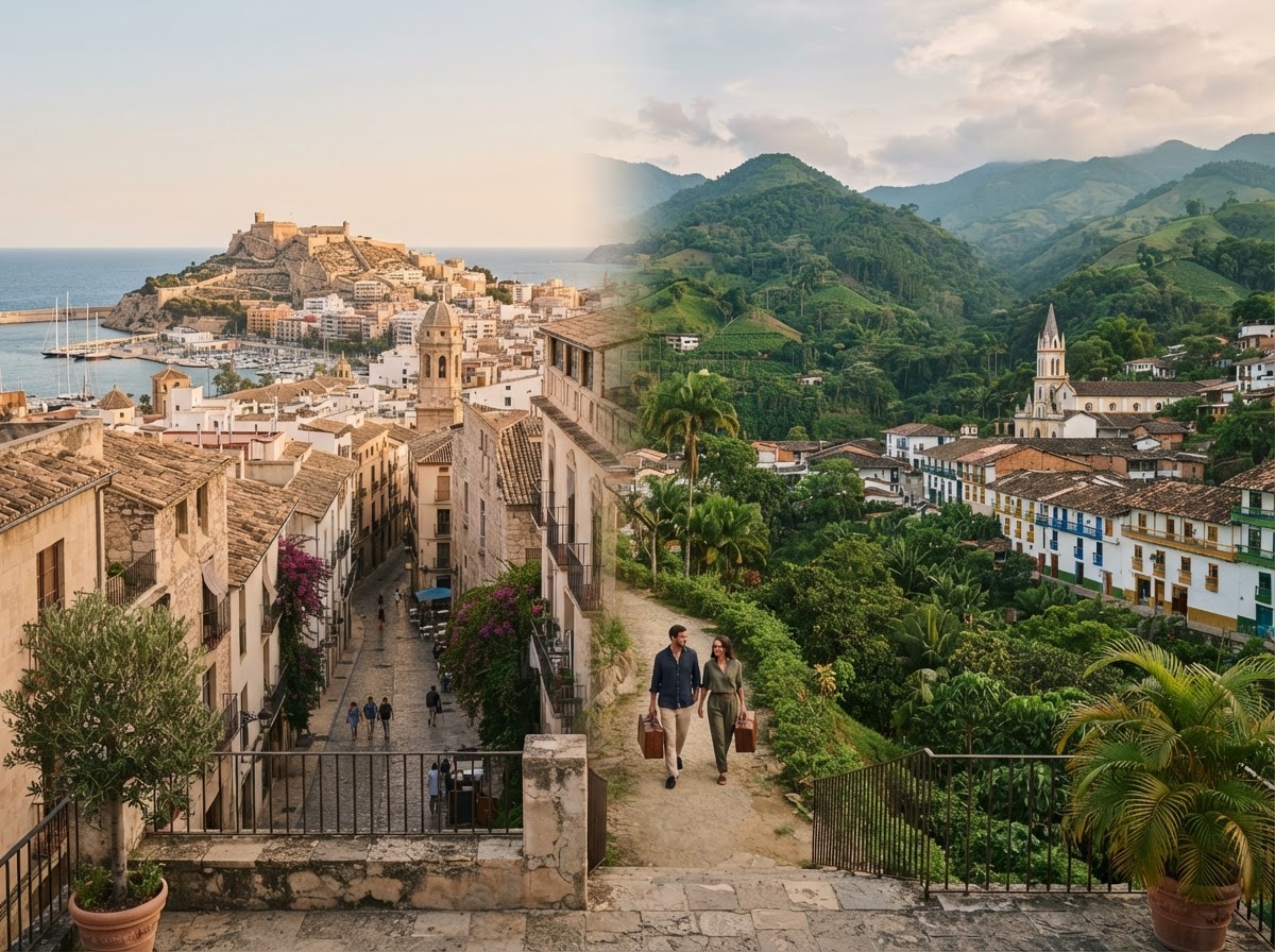 Conexión transatlántica España · Colombia · México — relocalización LatAm