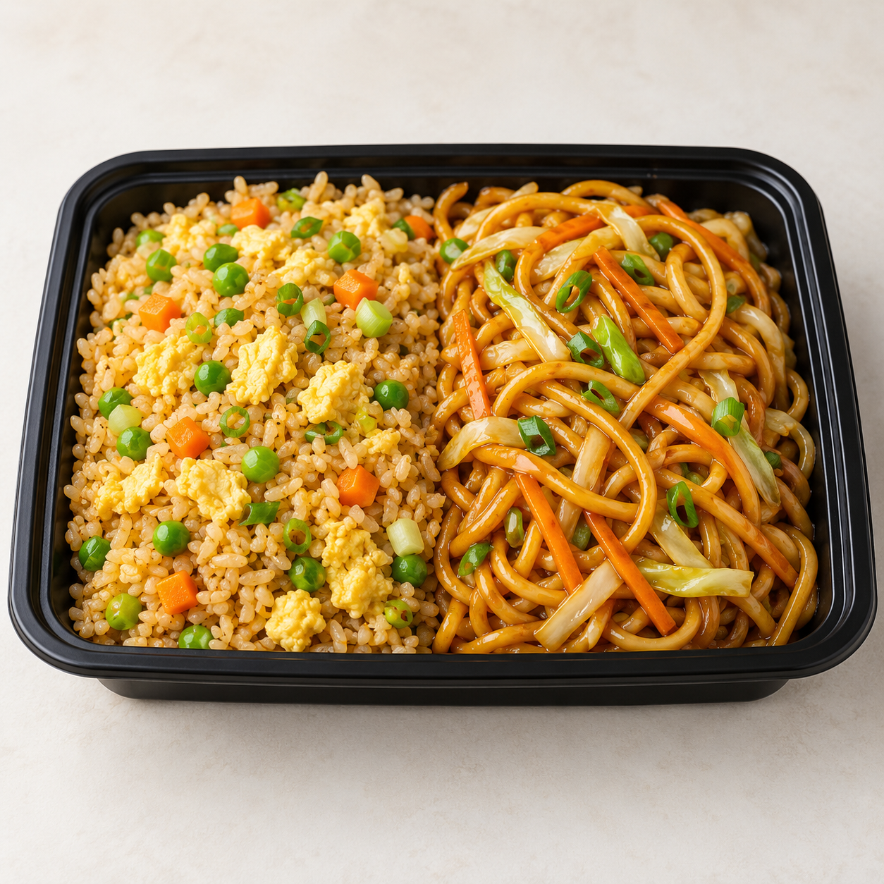 Half Rice and Half Lo Mein