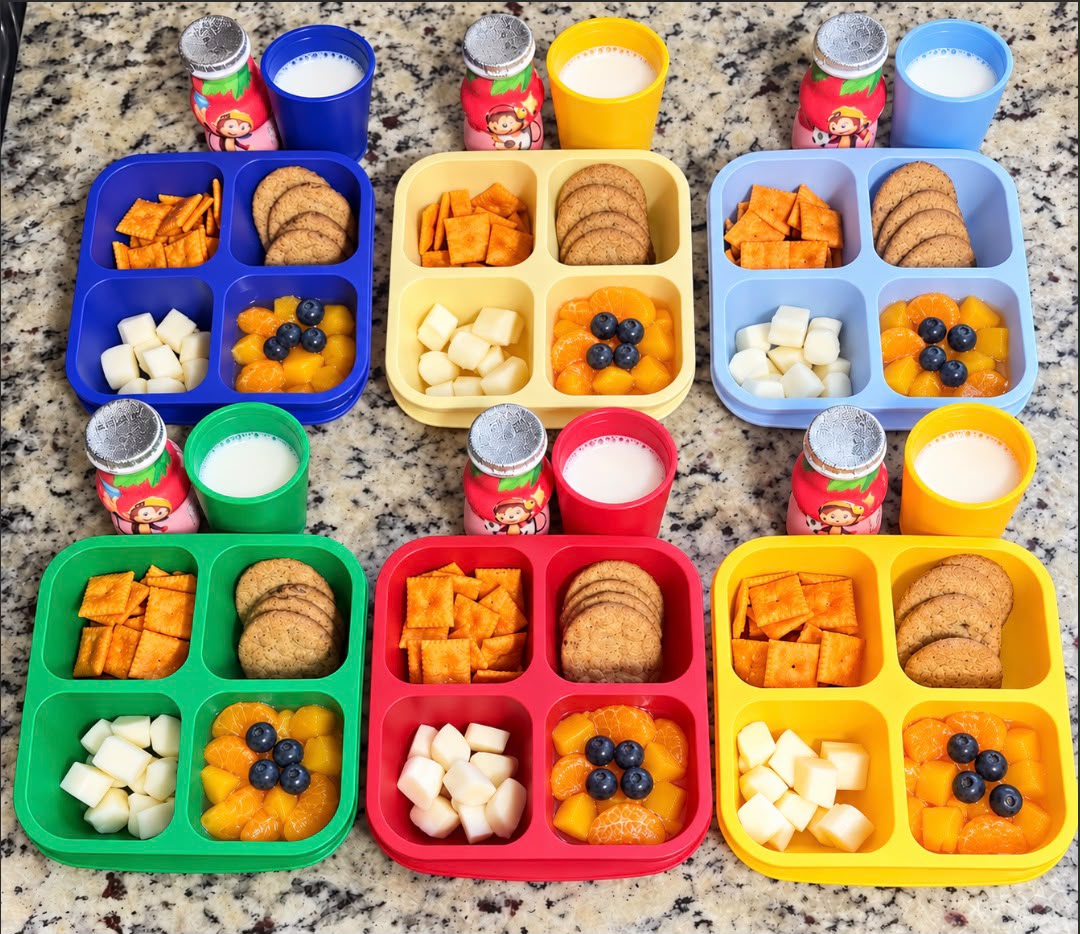 Fresh, healthy and colorful children snack trays prepared daily