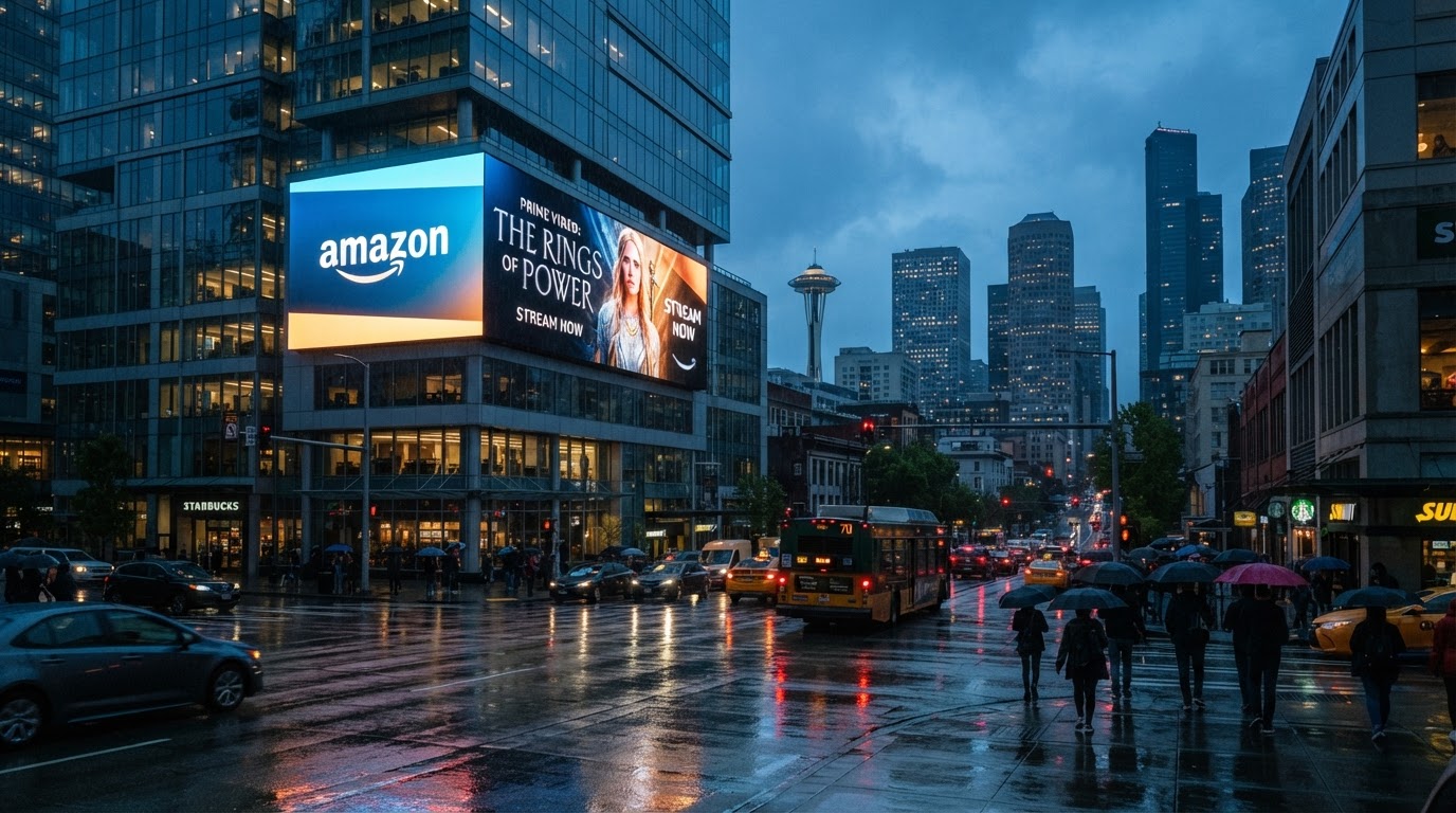 Seattle Twilight Rain City Billboard