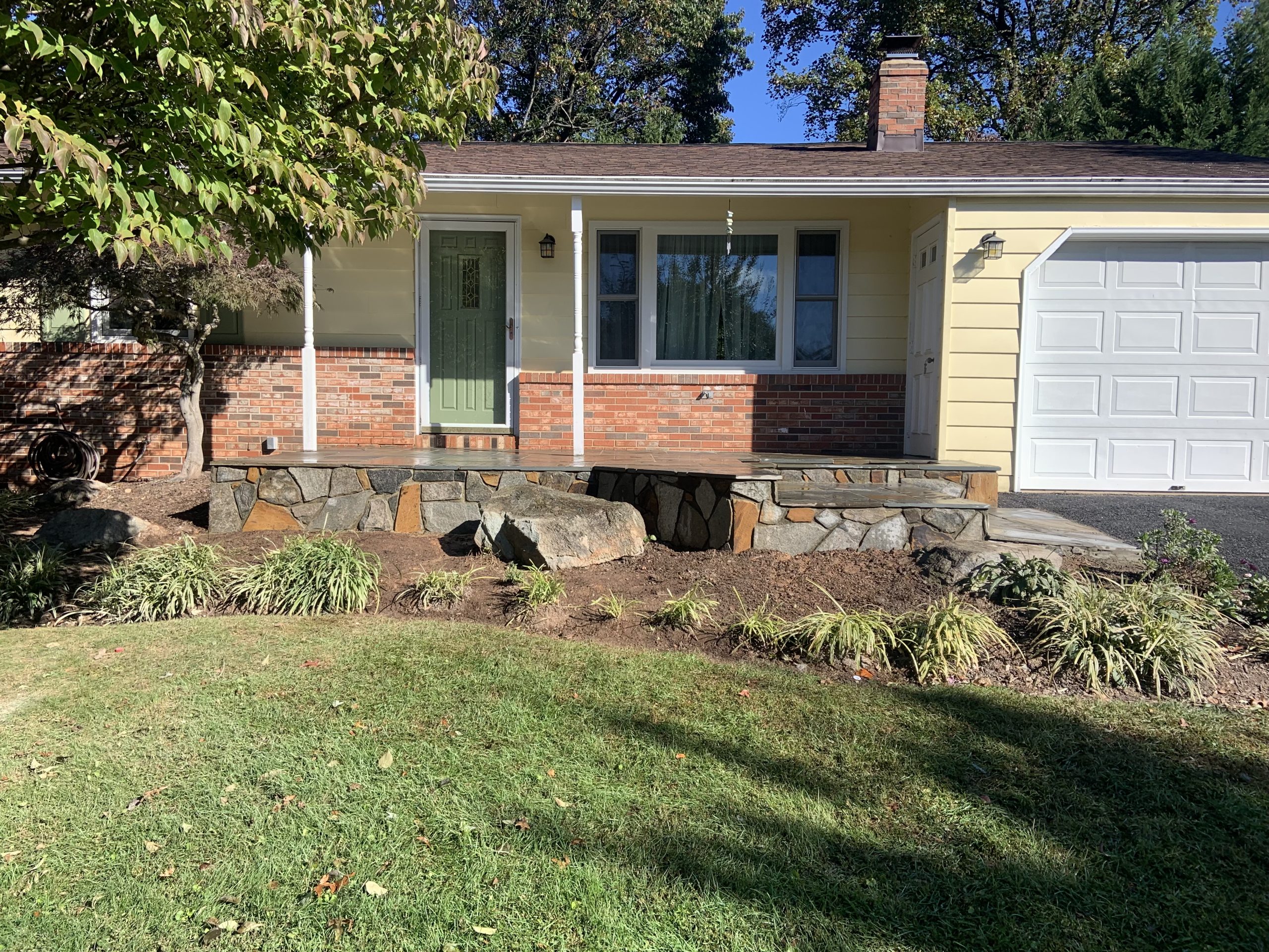 Front porch and entryway stonework