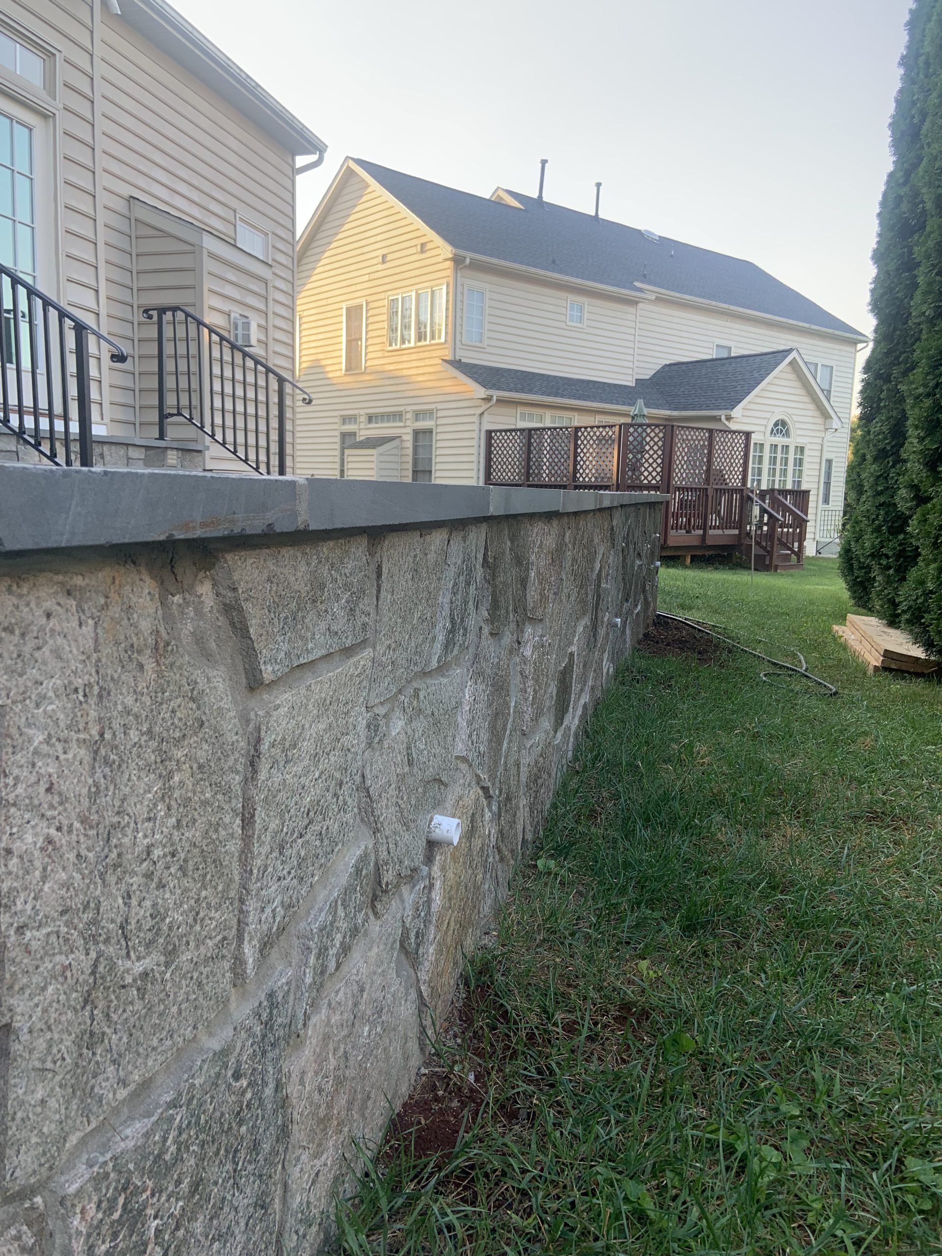 Stone patio wall detail