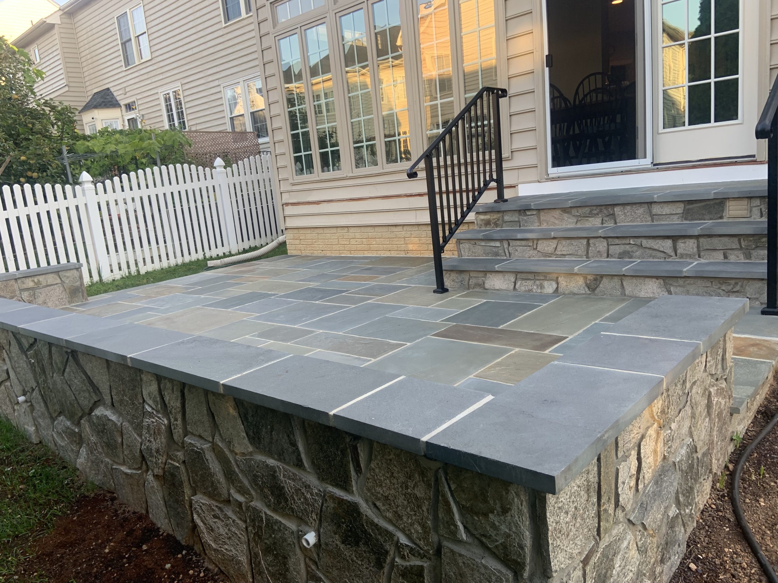 Finished natural stone patio area