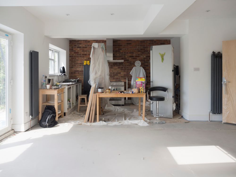 Residential kitchen during interior renovation