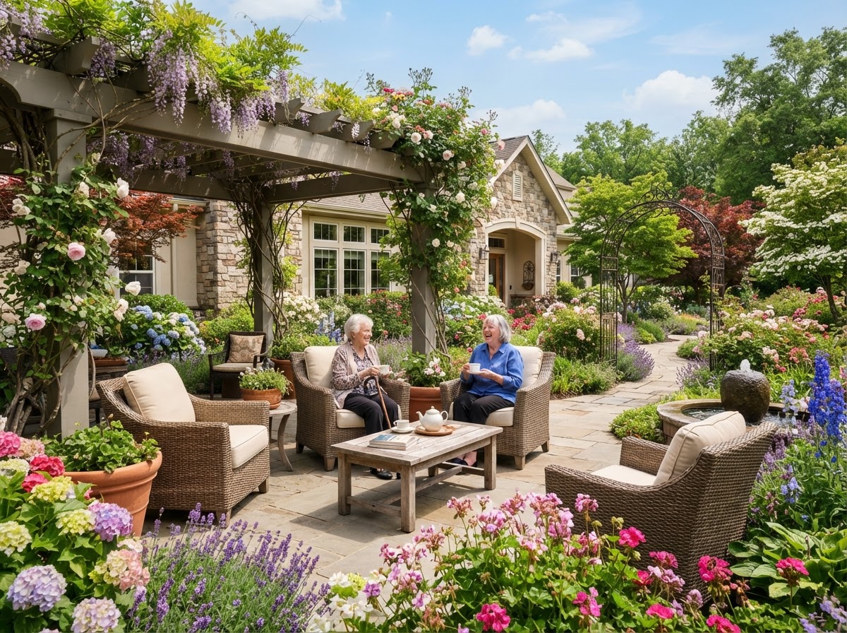 Landscaped Gardens & Shaded Patio