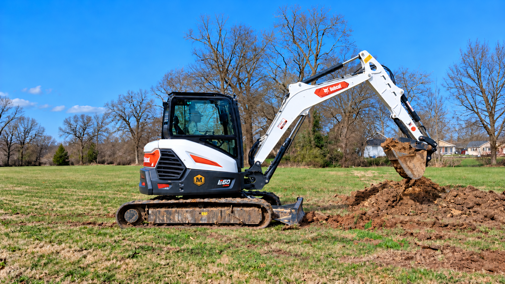 Mattingly Excavating excavator digging on a job site