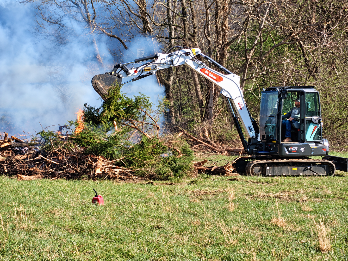 Mattingly Excavating excavator working on a job site