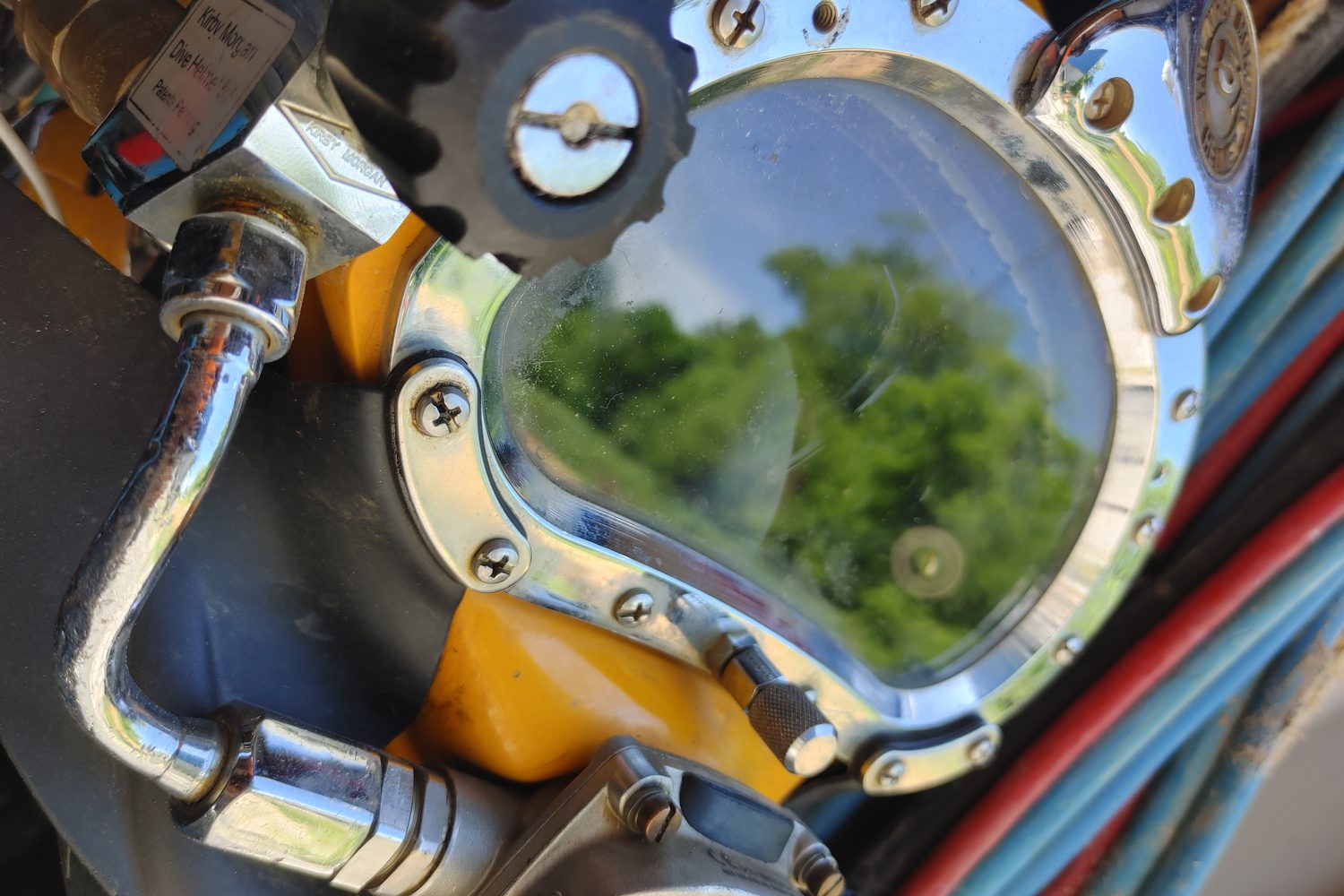 Diving helmet close up.