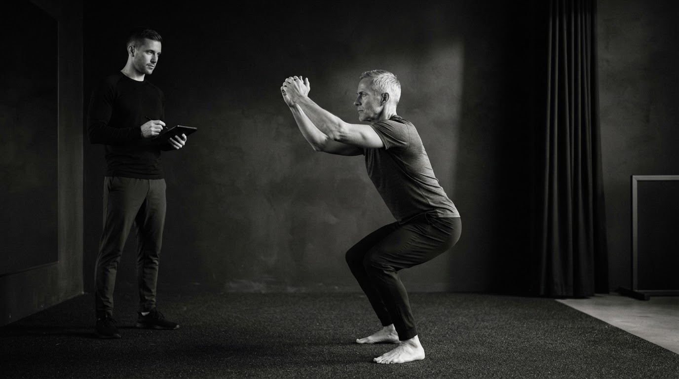 A coach assessing an executive client in a private studio