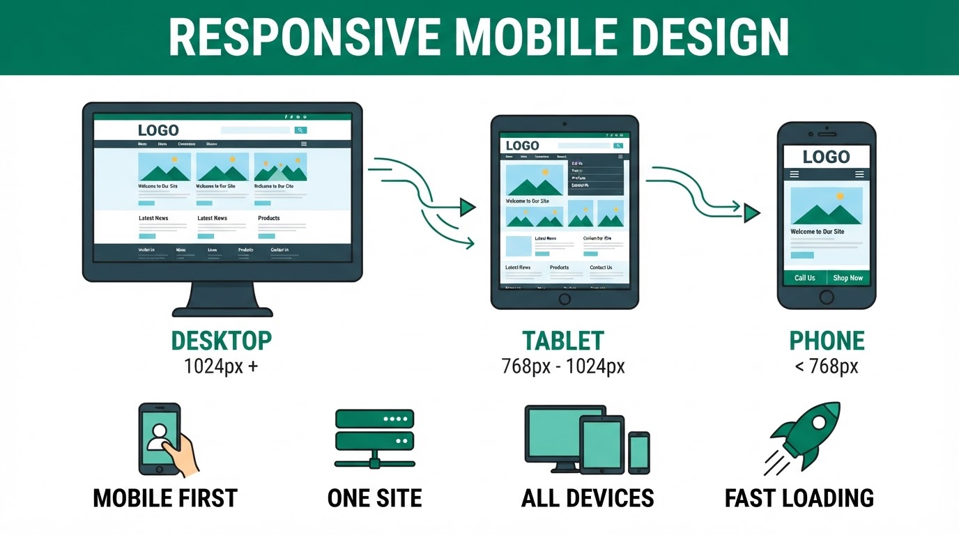 Explainer illustration: Responsive Web Design NYC in NYC