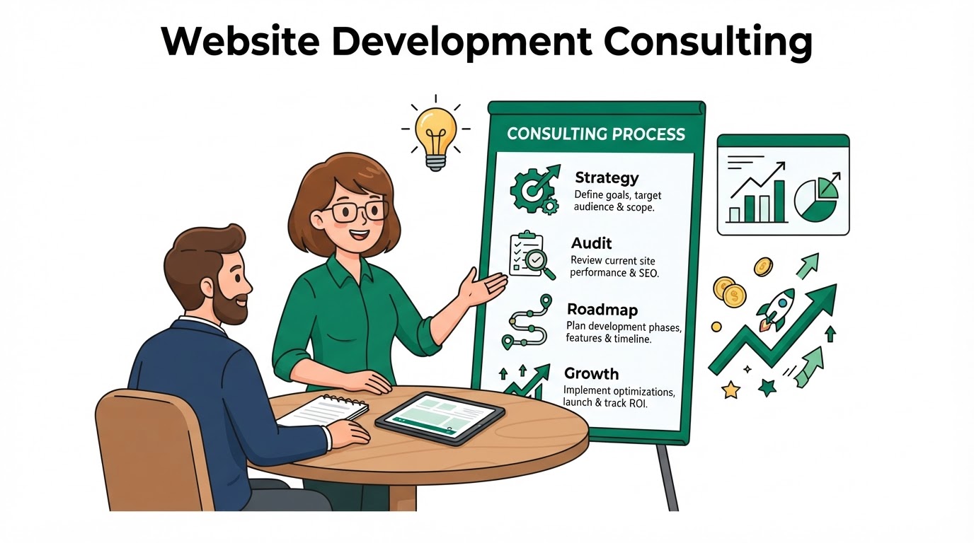 Explainer illustration: Website Consulting NYC in NYC