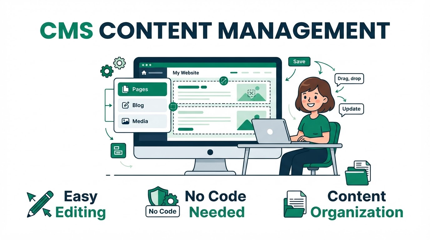 Explainer illustration: Content Management Systems NYC in NYC