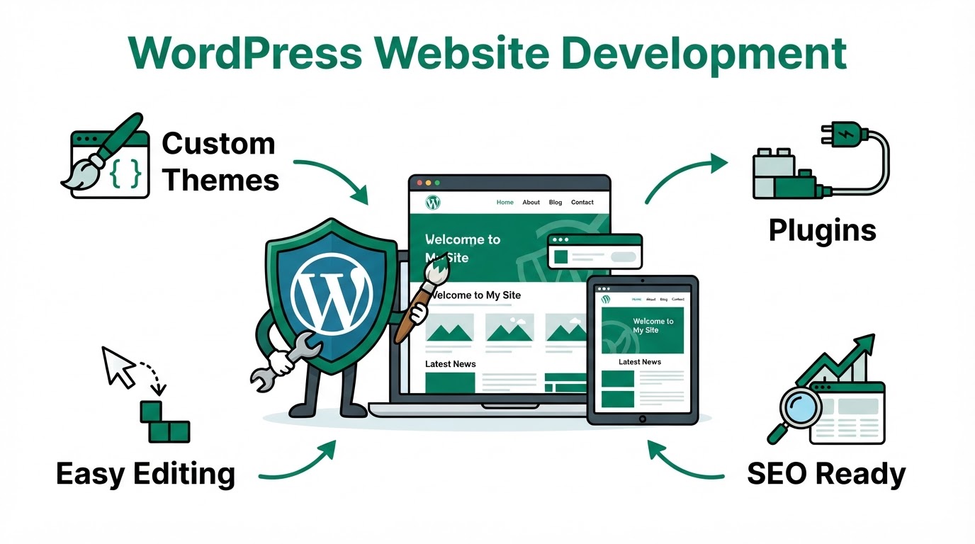 Explainer illustration: WordPress Development NYC in NYC