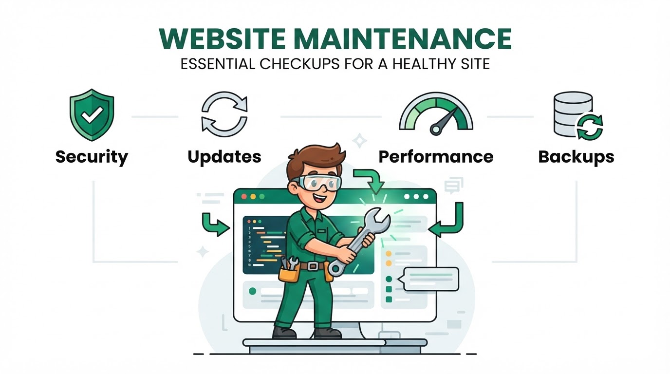 Explainer illustration: Website Maintenance NYC in NYC