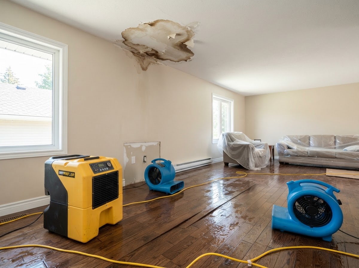 Storm and heavy rain water damage restoration near Wake Forest