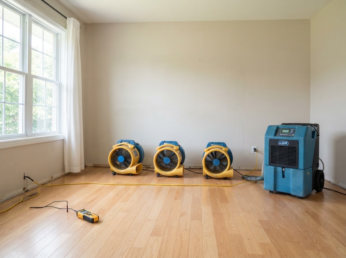 Structural drying and dehumidification in Wake Forest