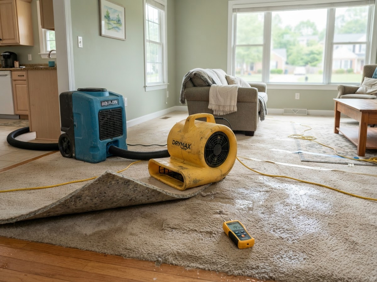 Water damage restoration in Wake Forest NC