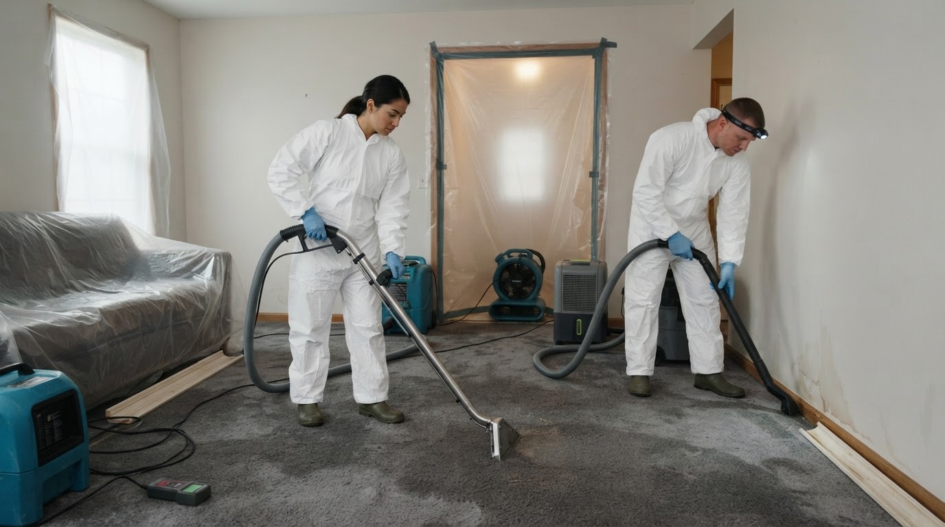 professional sewage backup cleanup for water damaged property