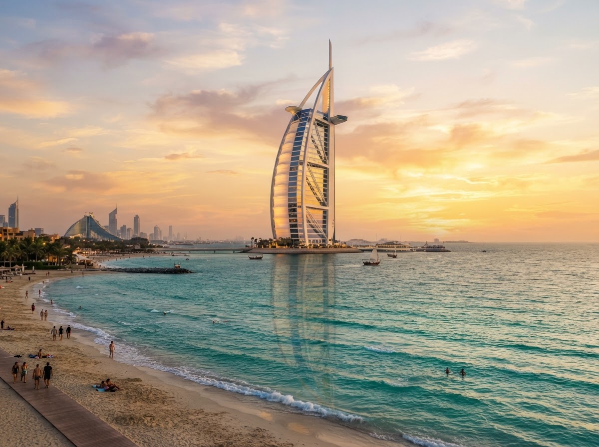 Dubai — Skyline glamour, desert dunes & golden-hour luxury.