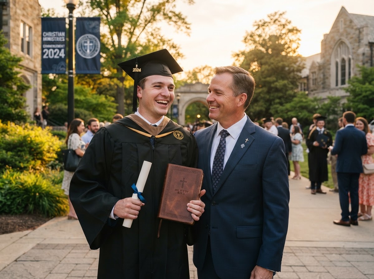 A Primus University of Theology graduate celebrating academic achievement in Christian ministry