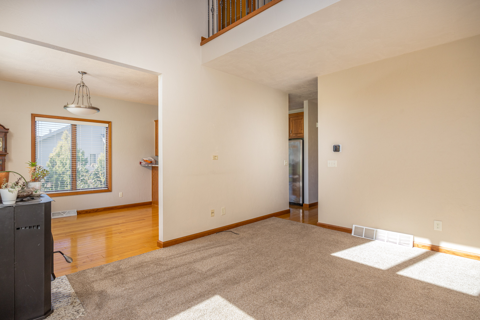 Soaring 18-Ft Ceiling Great Room, Loft & Cozy Pellet Stove